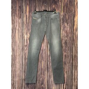 Diesel Buster Jeans Mens 33X34 Gray Stretch Slim Tapered Denim Italian Designer